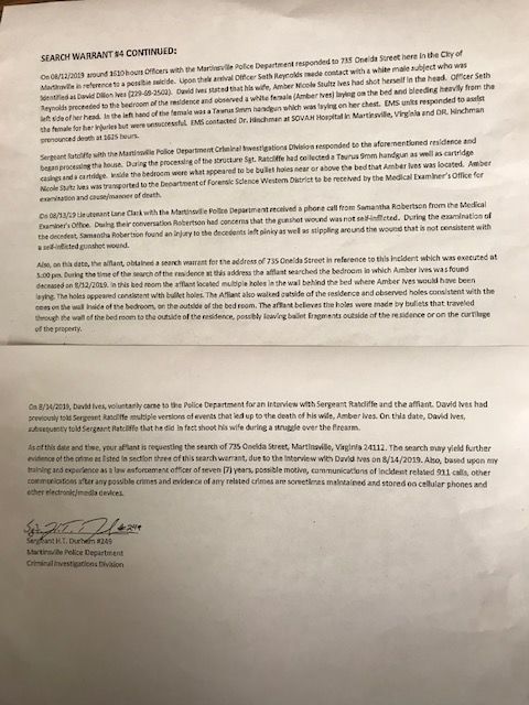 One of the search warrants